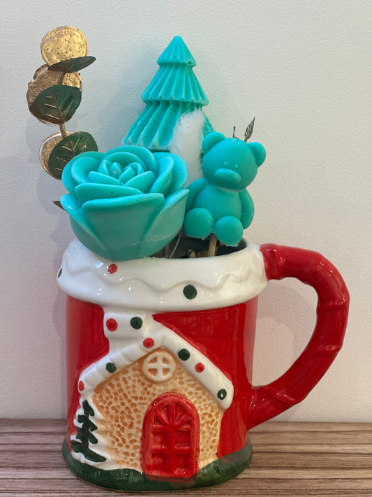 Bouquet de fleurs en fondants senteur bonhomme de neige