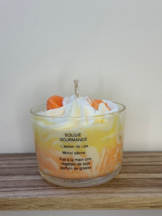 Bougie gourmande senteur Monoï Pêche