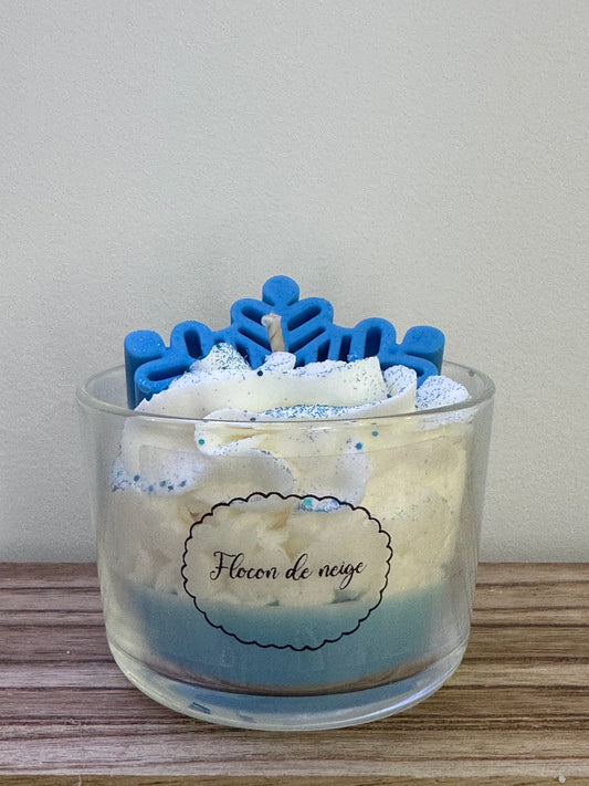Bougie gourmande senteur Flocon de neige au caramel